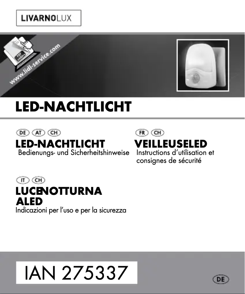 Page n°1 - Manuel utilisateur Livarno Lux IAN 275337