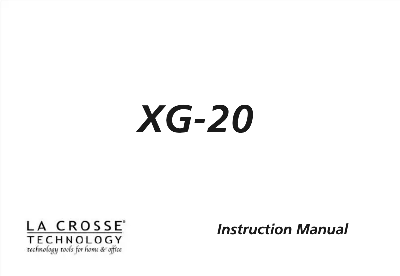 Página 1 del manual Manual de usuario La Crosse Technology XG-20