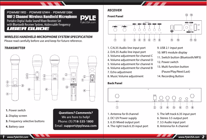 Page n°1 - Manuel utilisateur Pyle PYPDWM812WH