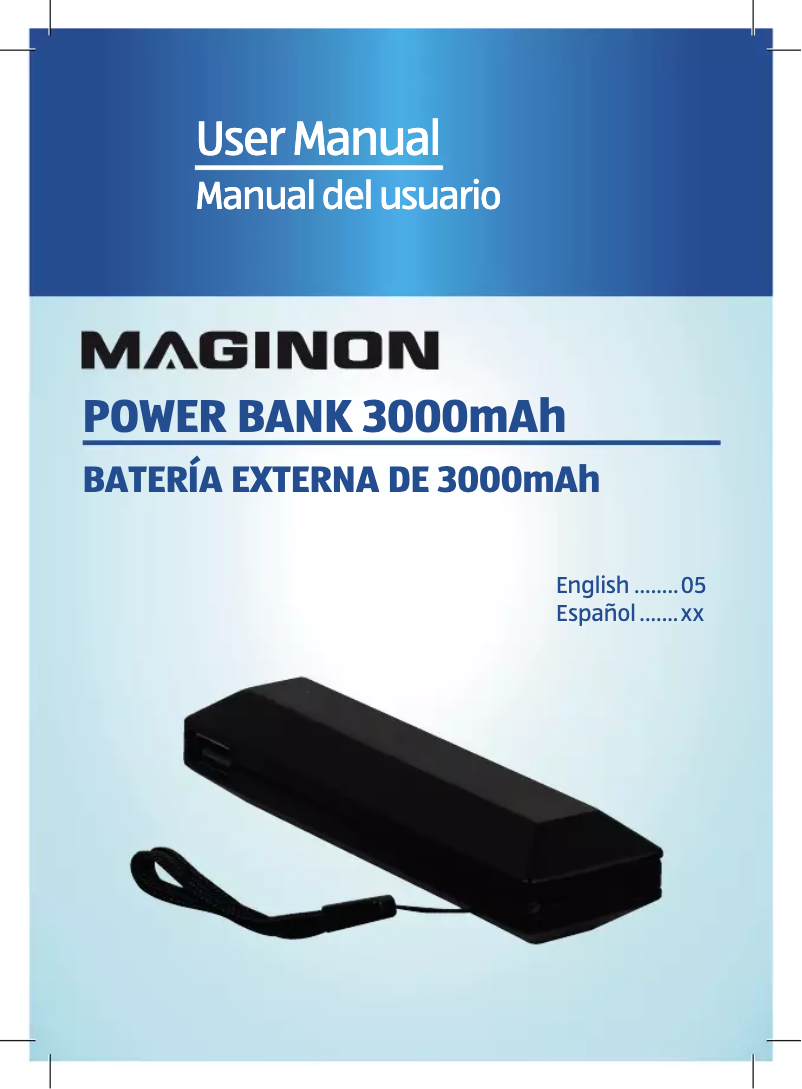 Page 1 de la notice Manuel utilisateur Maginon Portable Power Bank MPP 3000 K