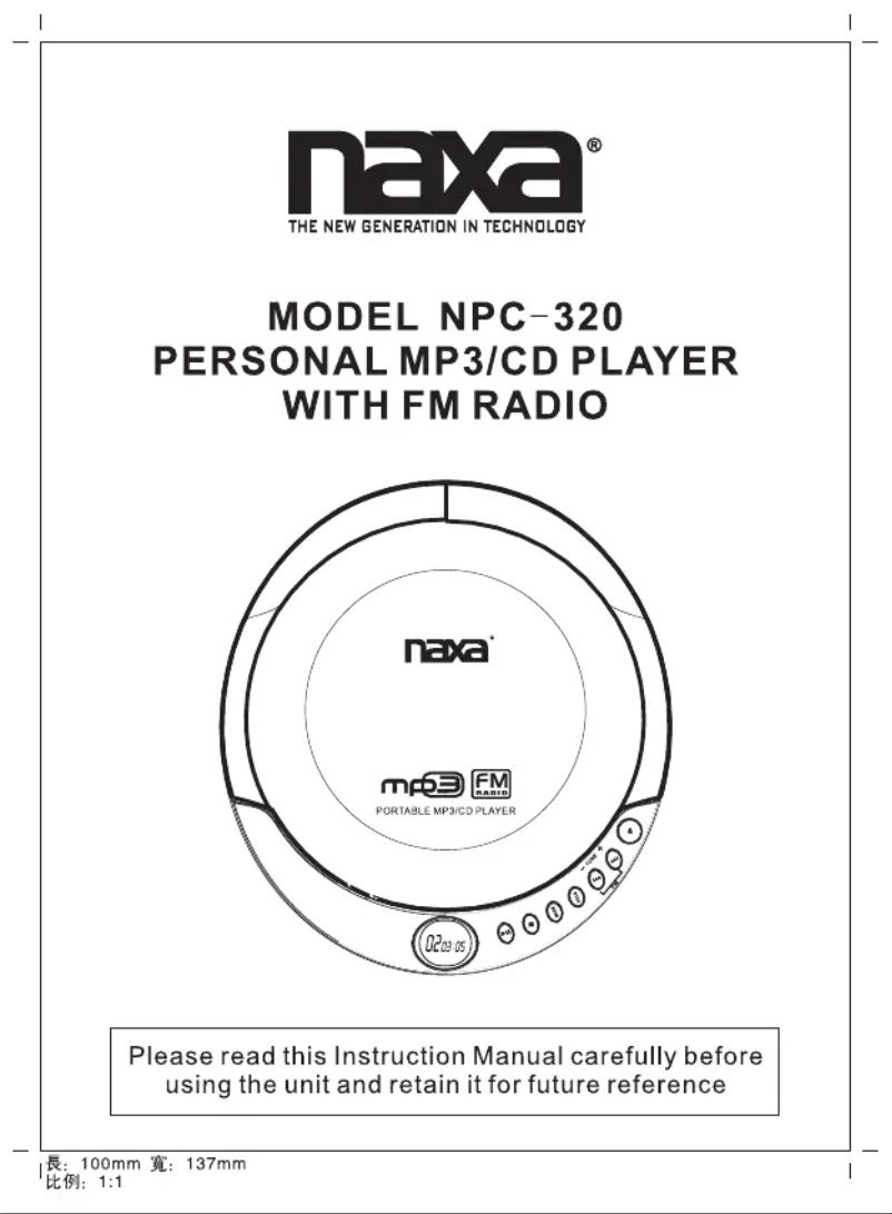 Page 1 de la notice Manuel utilisateur Naxa NPC-320