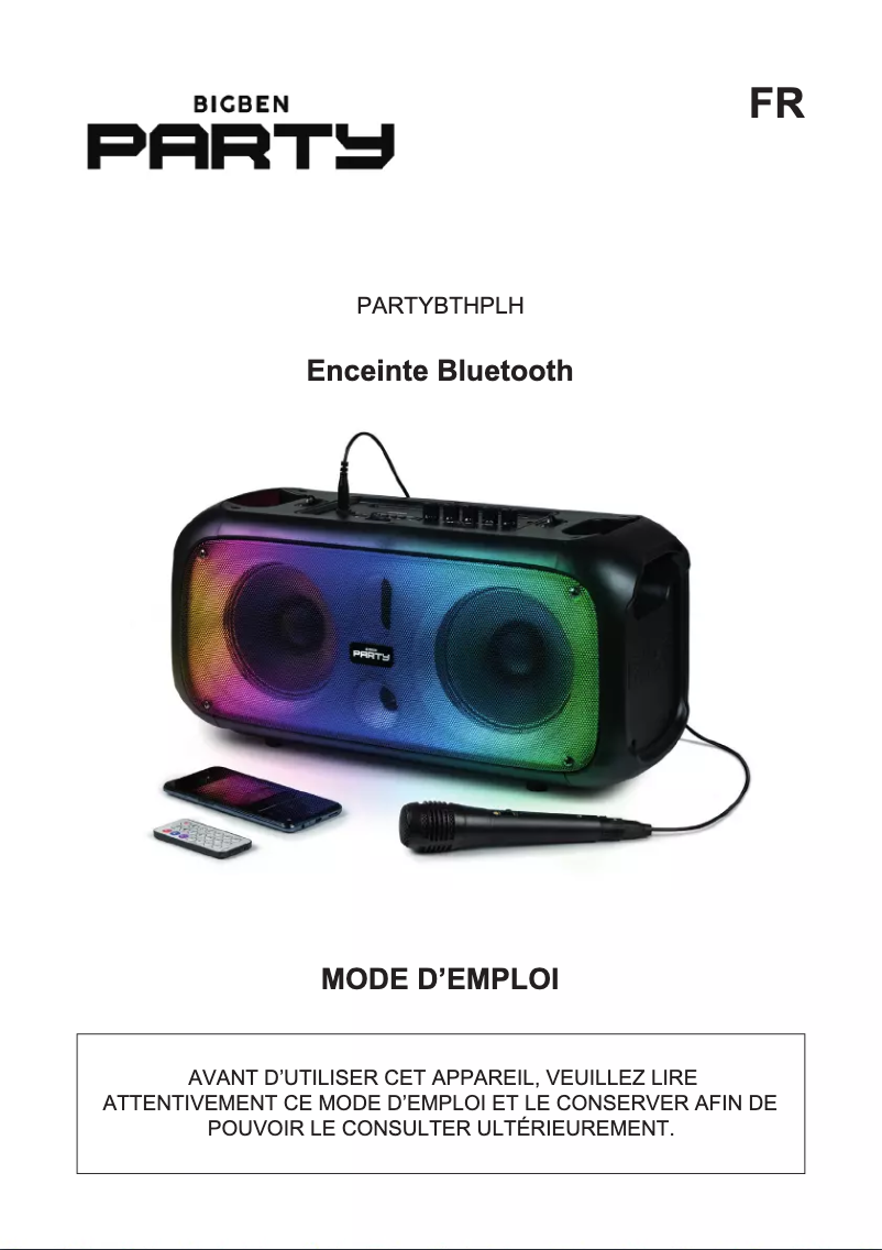 Página 1 del manual Manual de usuario Bigben PARTYBTHPLH