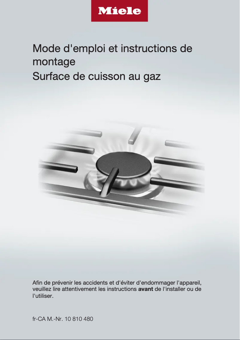 Page 1 de la notice Manuel utilisateur Miele KM 2032 G