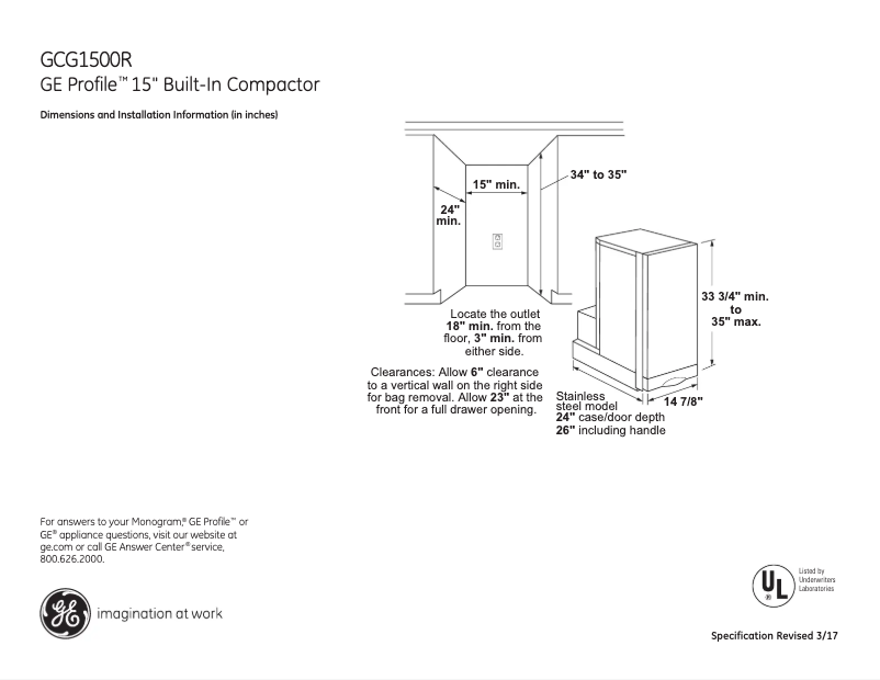Imagen de la primera página del manual del dispositivo GCG1500RBB