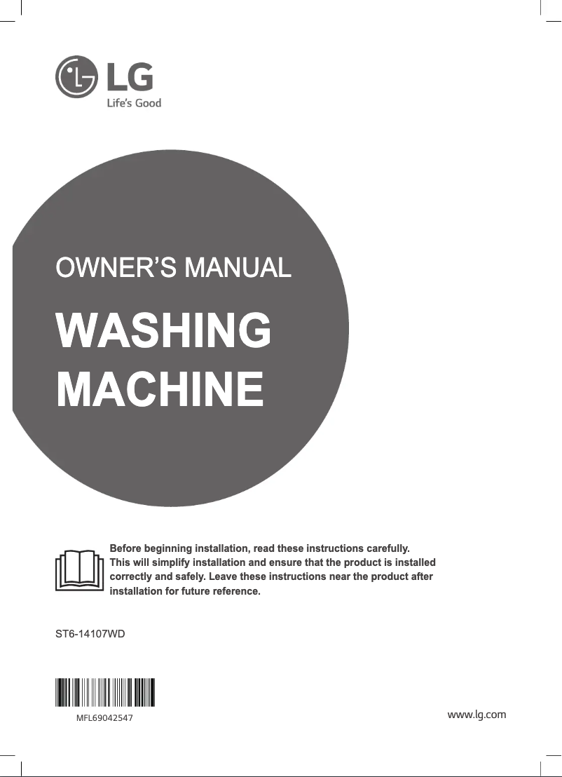 Page 1 de la notice Manuel utilisateur LG ST6-14107WD