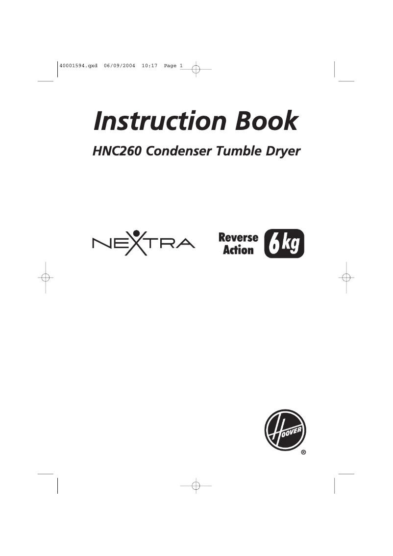Page n°1 - Manuel utilisateur Hoover HNC 260-SY