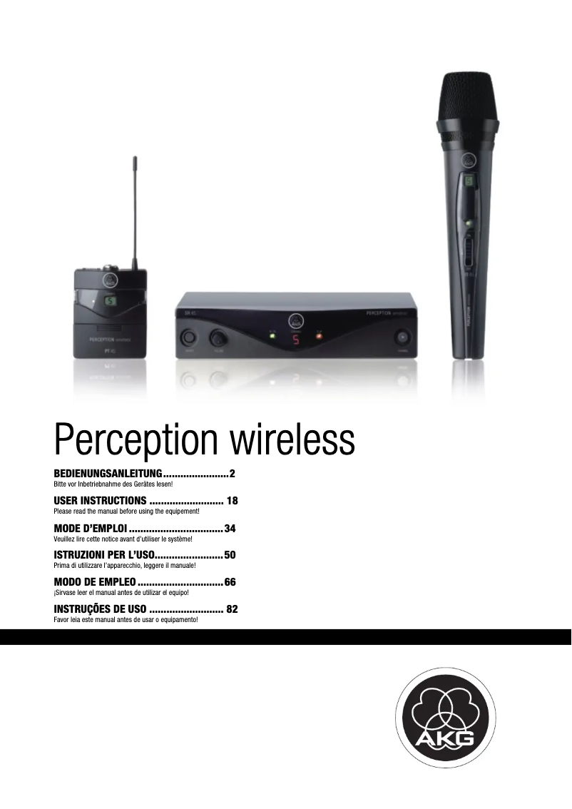 Page n°1 - Manuel utilisateur AKG PW45S