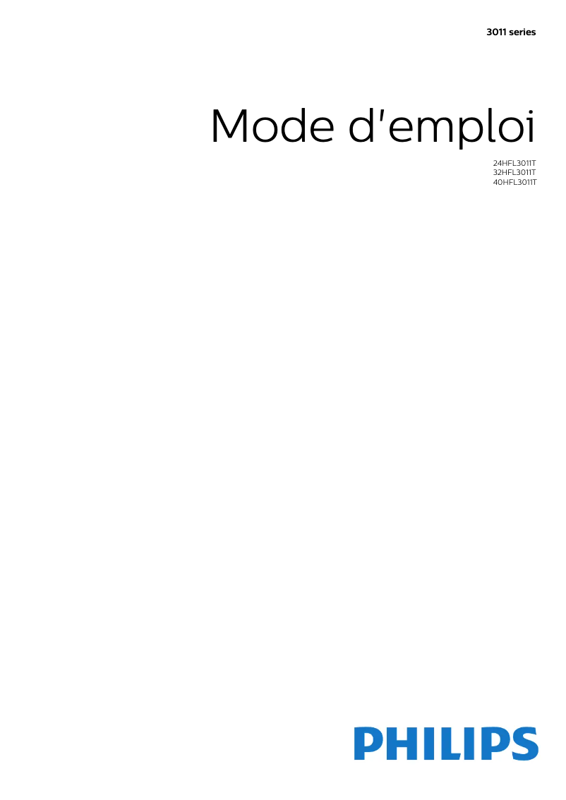 Page 1 de la notice Mode d'emploi Philips 32HFL3011T