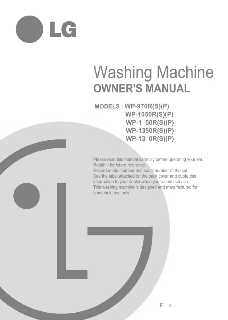 Página 1 del manual Manual de usuario LG WP-1350RS
