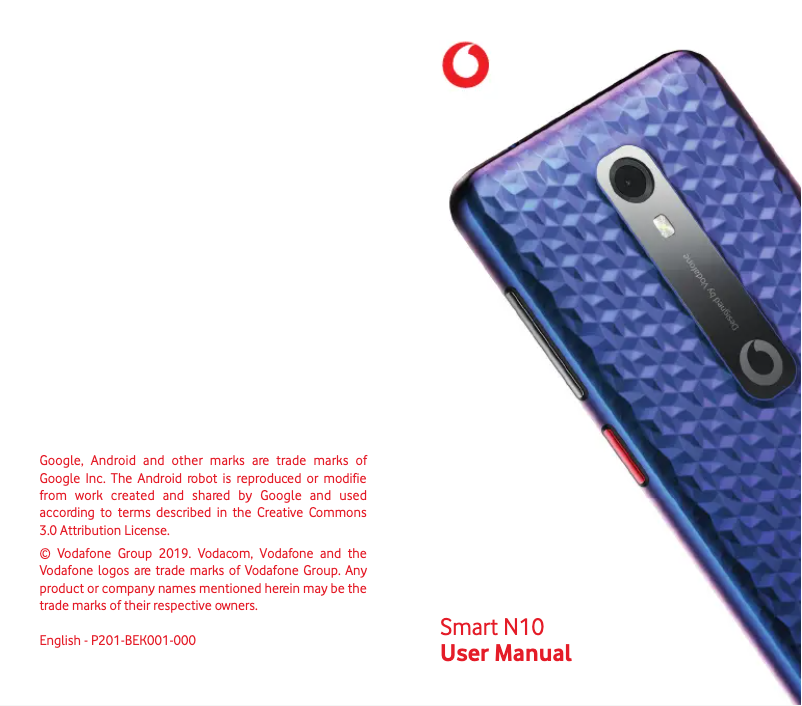 Page 1 de la notice Manuel utilisateur Vodafone Smart N10