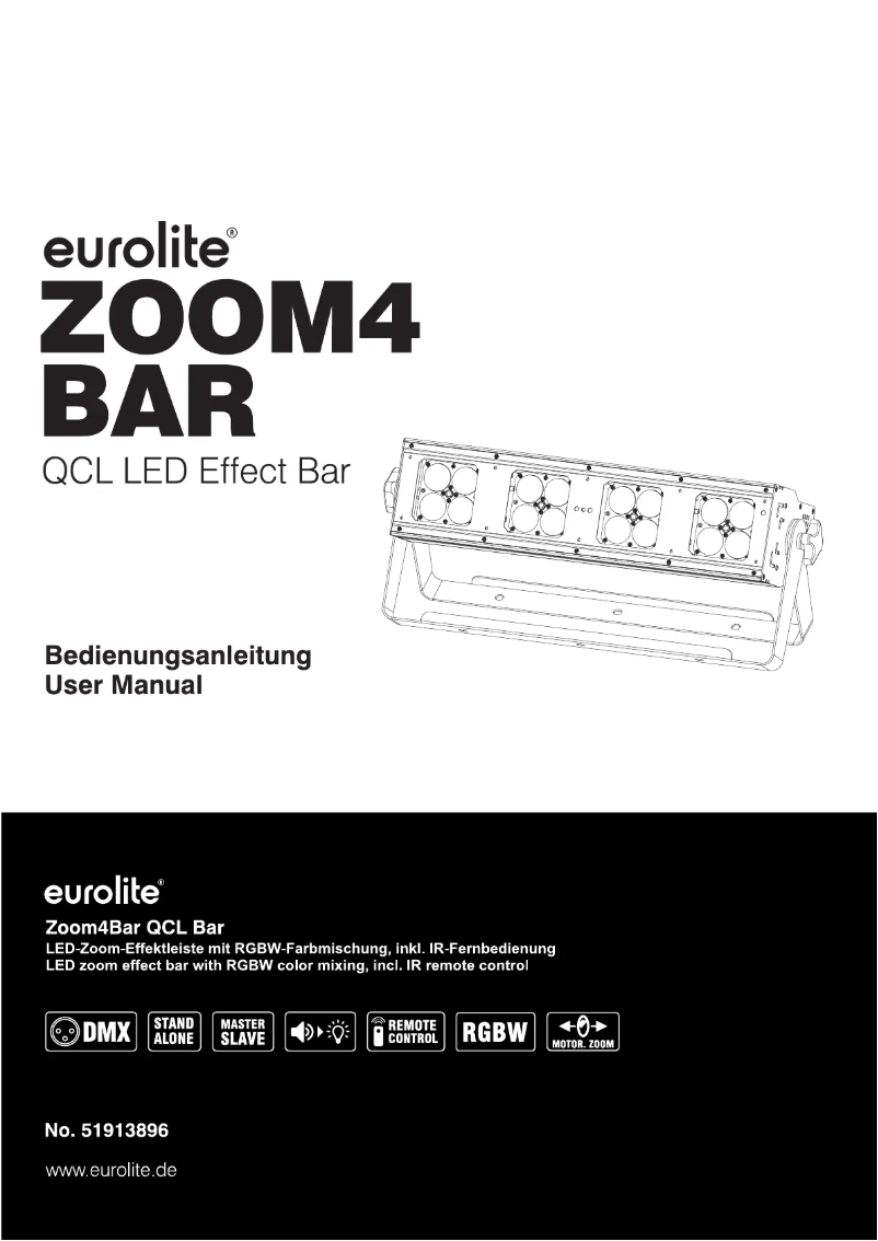 Page n°1 - Manuel utilisateur Eurolite Zoom4Bar