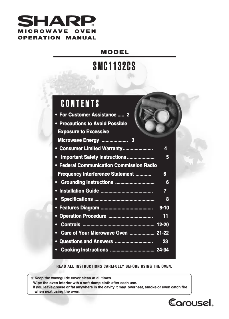 Page 1 de la notice Manuel utilisateur Sharp SMC1132CS