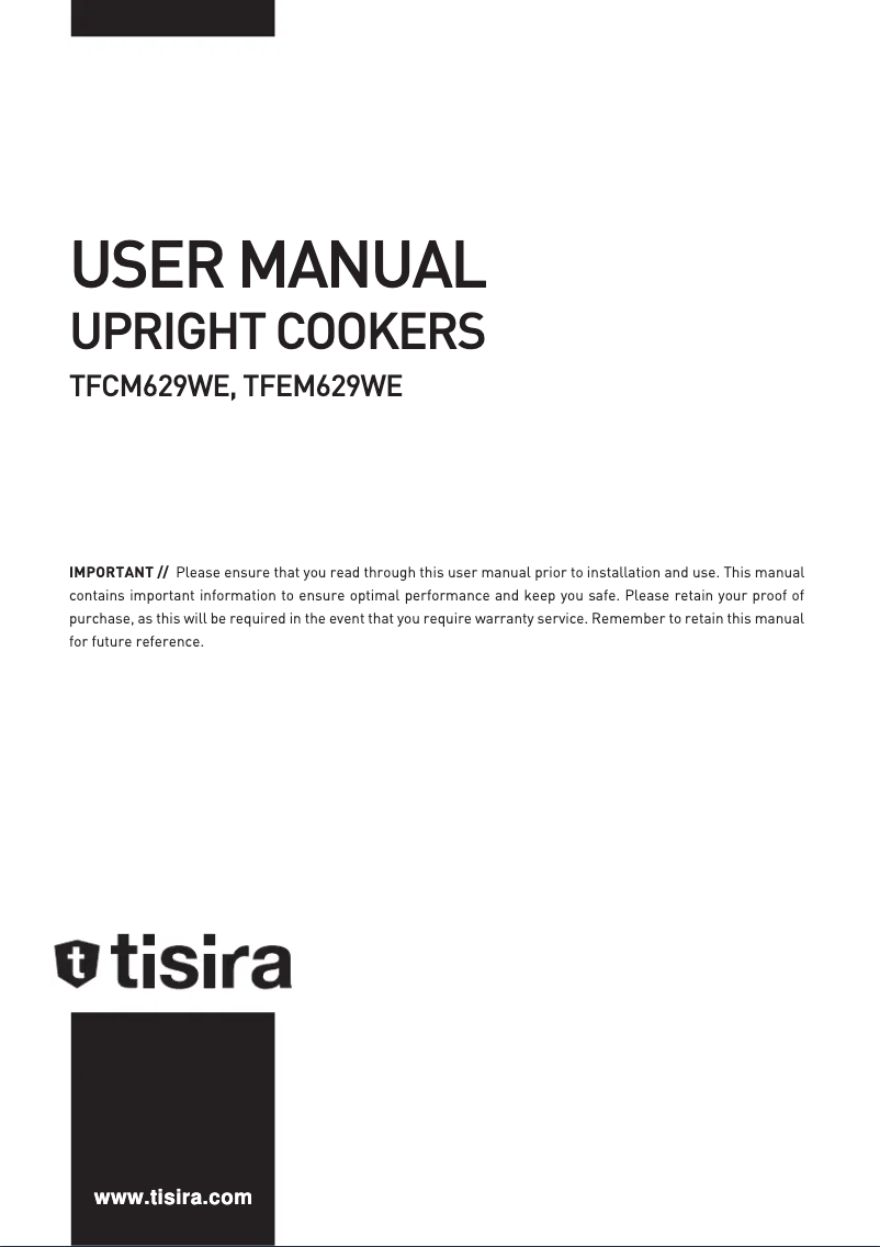 Page n°1 - Manuel utilisateur Tisira TFEM629WE