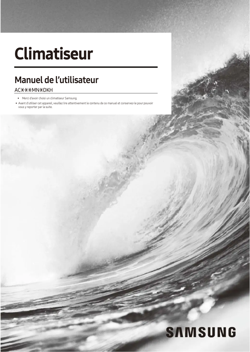 Page 1 de la notice Manuel utilisateur Samsung AC140MN4DKH