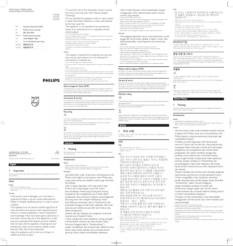 Page 1 de la notice Brochure Philips Daily Collection HD2587