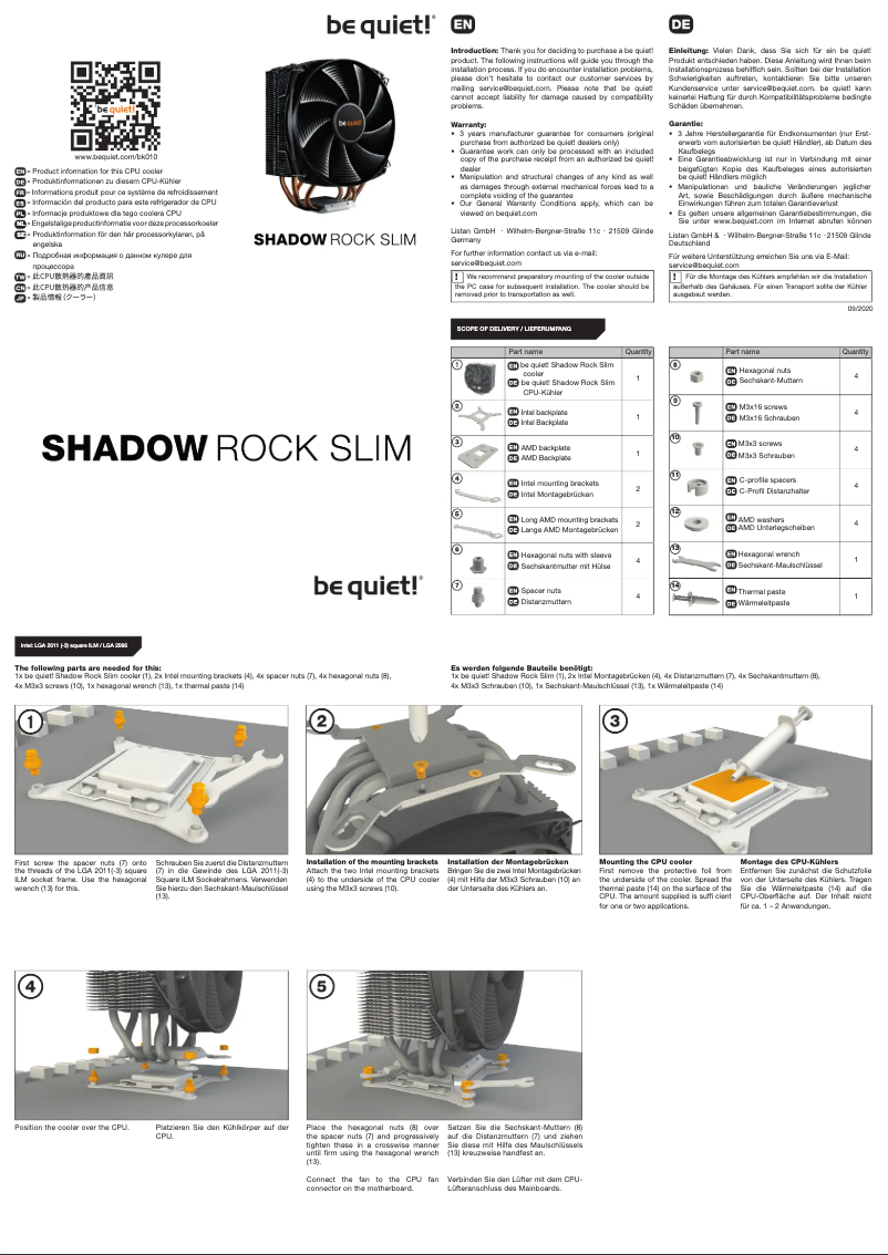 Página 1 del manual Manual de usuario Be Quiet! Shadow Rock Slim