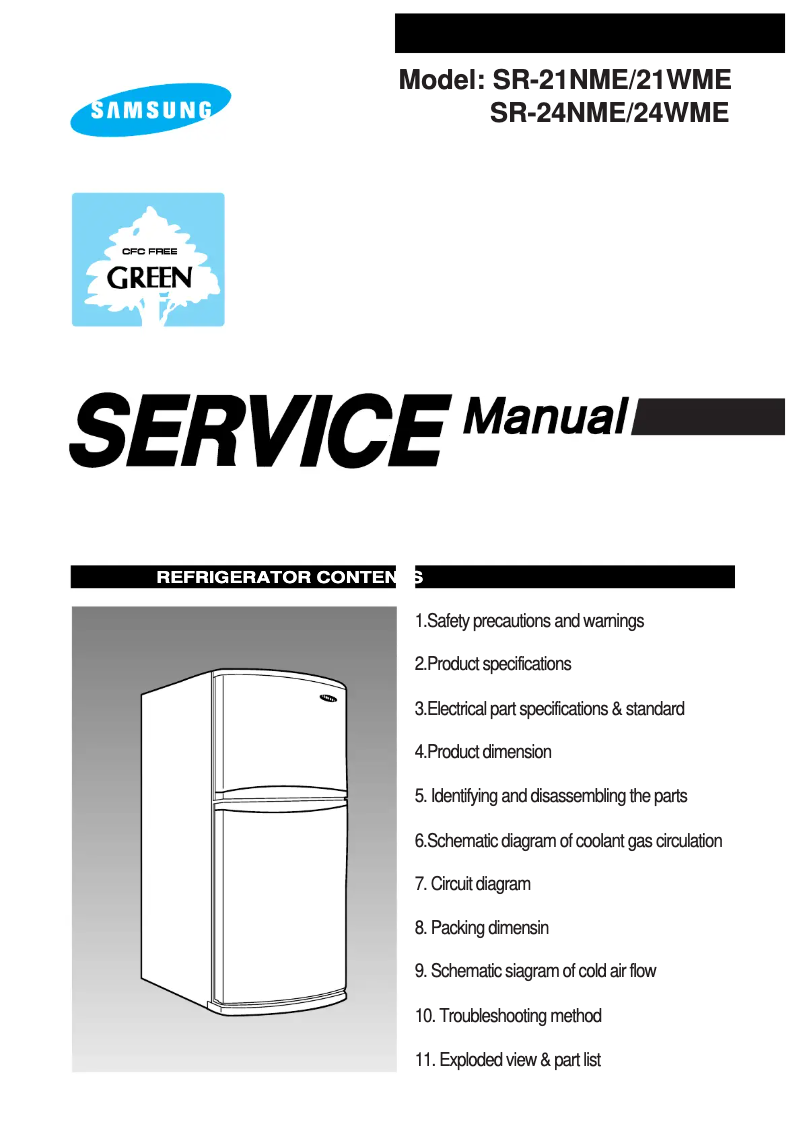 Page 1 de la notice Manuel utilisateur Samsung SR-21NME