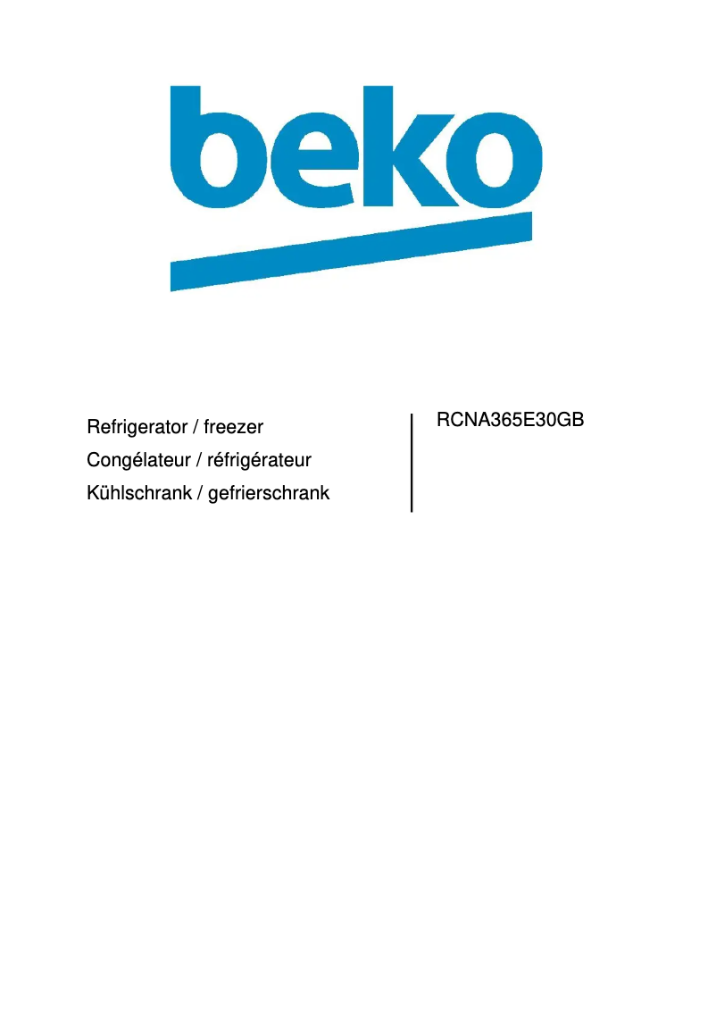 Page n°1 - Manuel utilisateur Beko RCNA365E30GB