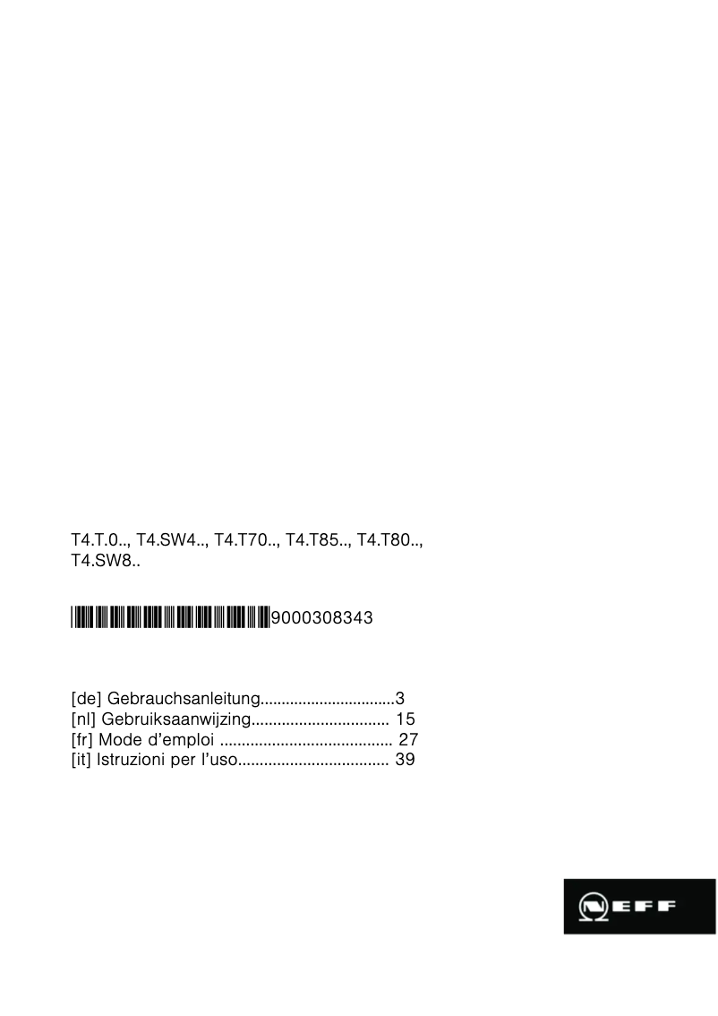 Page n°1 - Manuel utilisateur Neff T 45T40 X0