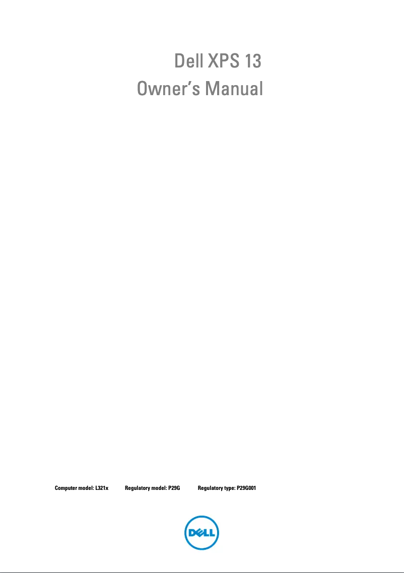 Page 1 de la notice Manuel utilisateur Dell XPS 13 9370