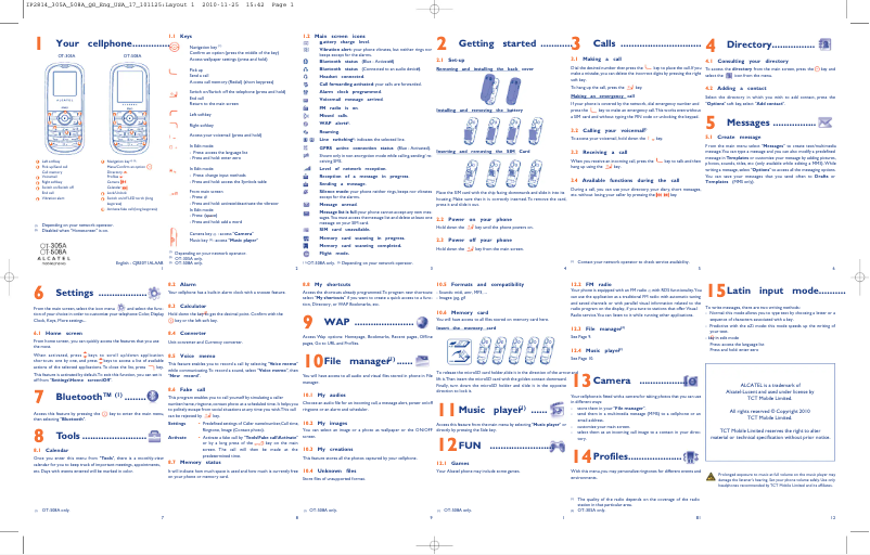 Page n°1 - Manuel utilisateur Alcatel One Touch 508A