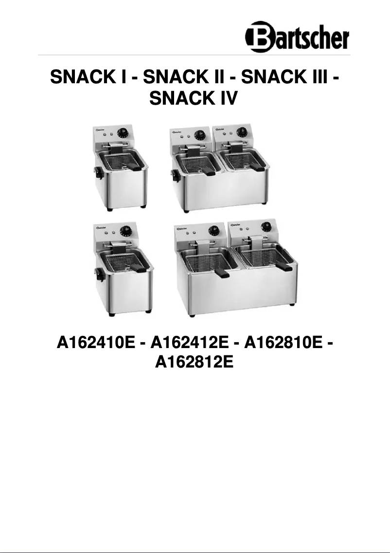 Image de la première page du manuel de l'appareil Snack I A162410E