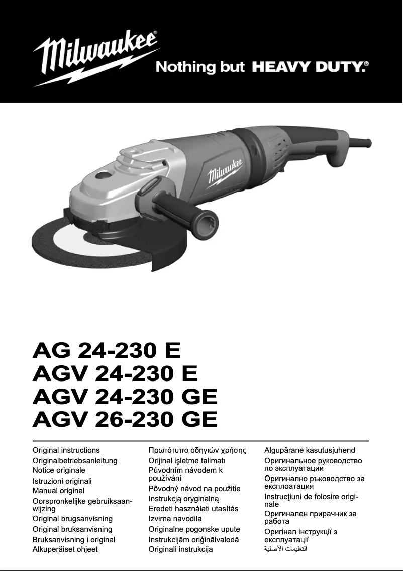Page n°1 - Manuel utilisateur Milwaukee AG 24-230 E