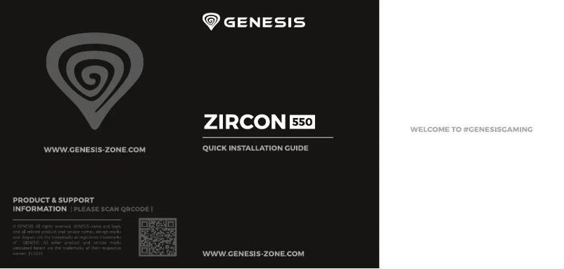 Page 1 de la notice Manuel utilisateur Genesis Zircon 550