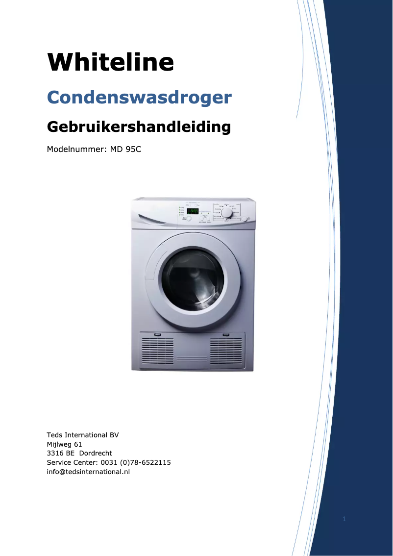 Page 1 de la notice Manuel utilisateur Whiteline MD 95C