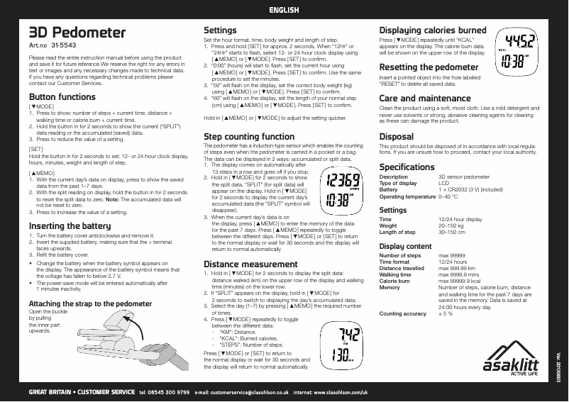 Image de la première page du manuel de l'appareil 31-5543