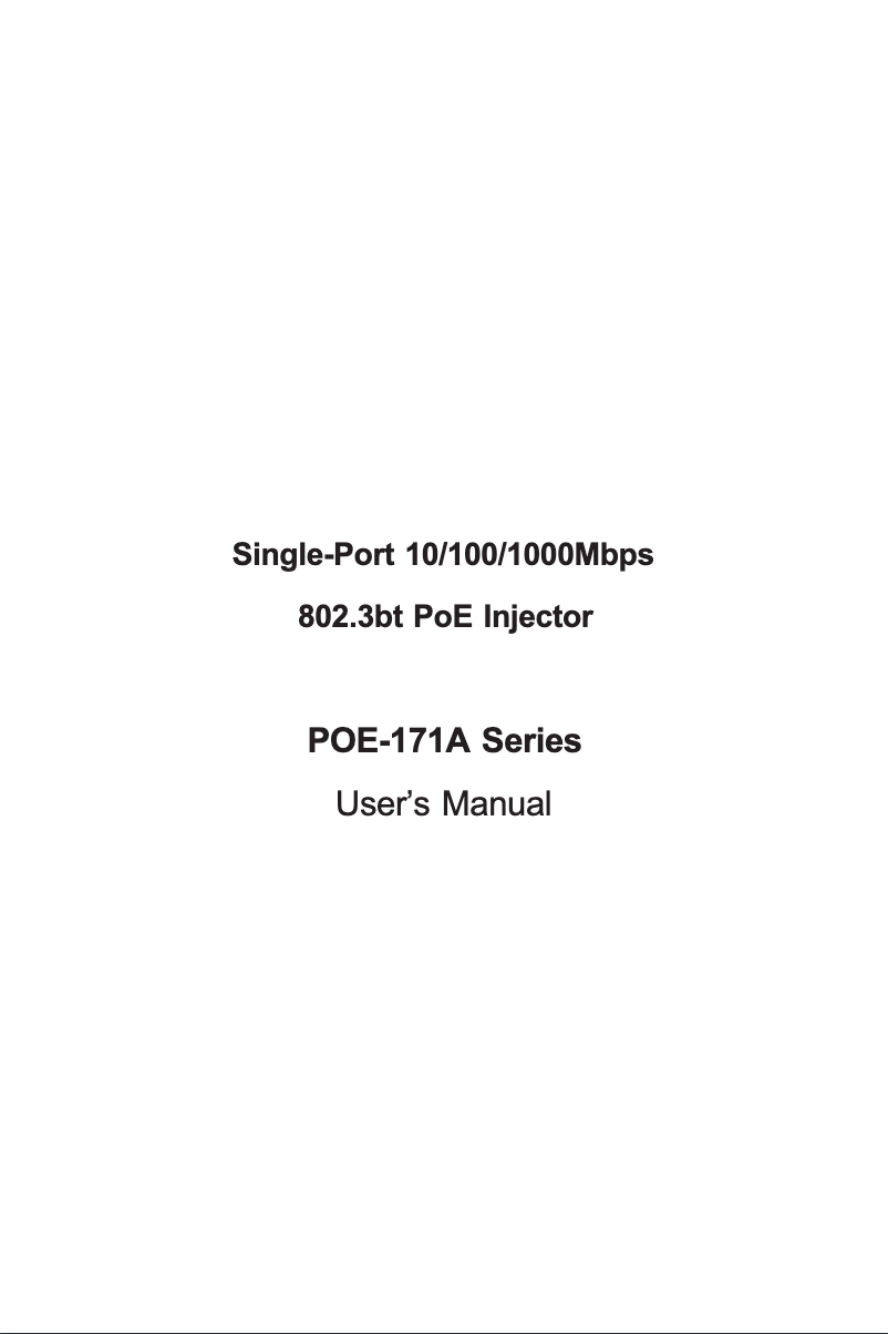 Page 1 de la notice Manuel utilisateur Planet POE-171A-95