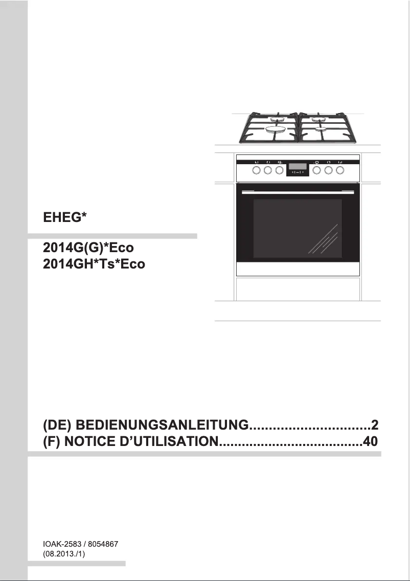 Page 1 de la notice Manuel utilisateur Amica EHEG 12520 E