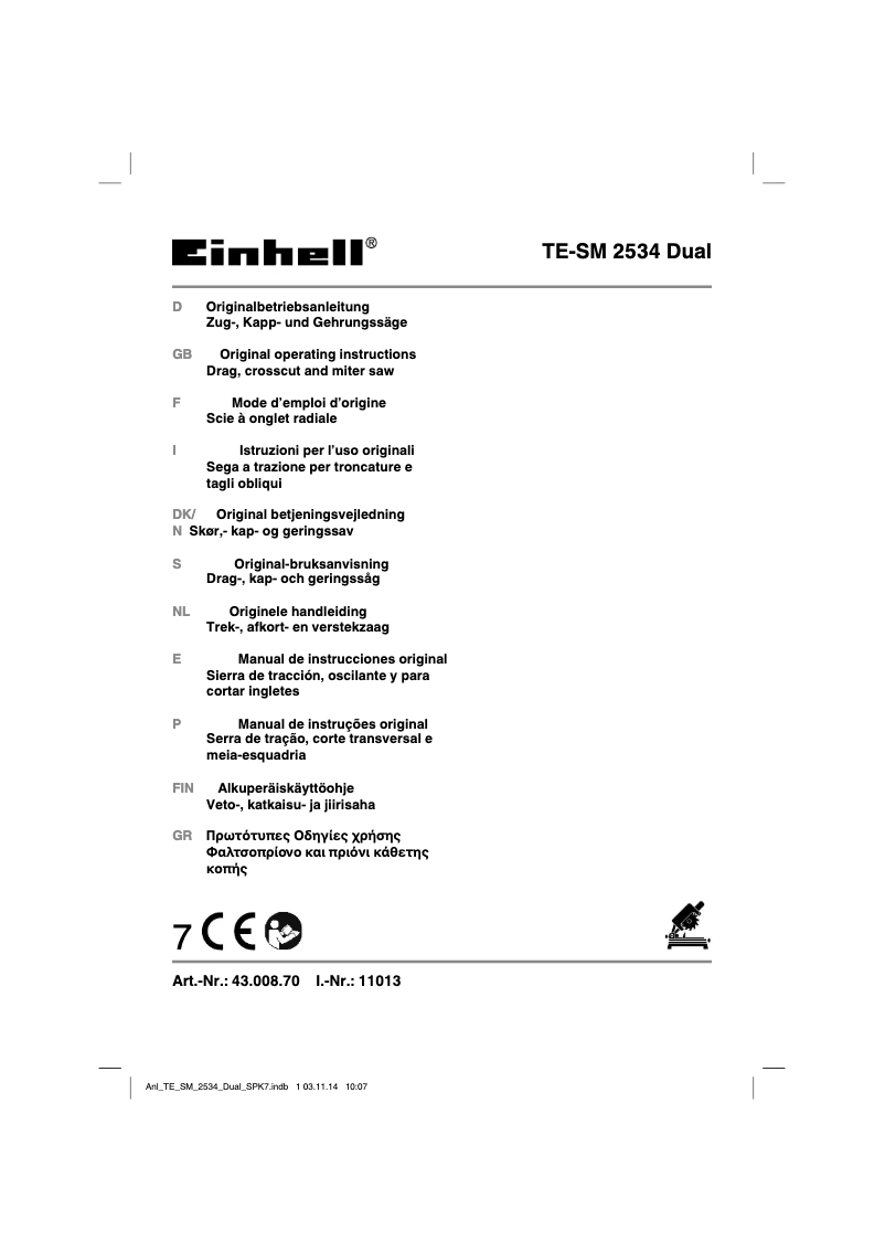 Image de la première page du manuel de l'appareil TE-SM 2534