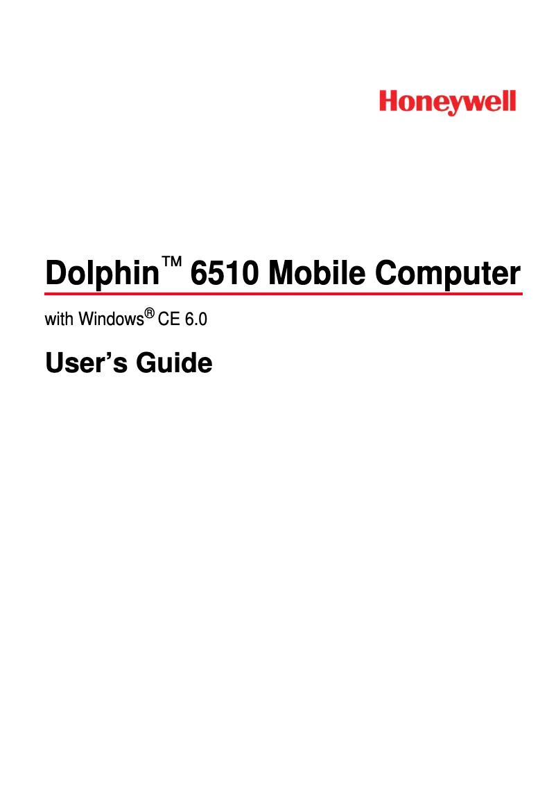 Page 1 de la notice Manuel utilisateur Honeywell Dolphin 6510 CE6.0