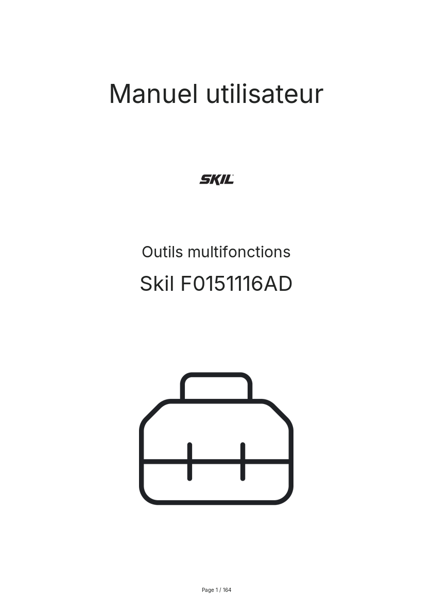 Page n°1 - Manuel utilisateur Skil F0151116AD