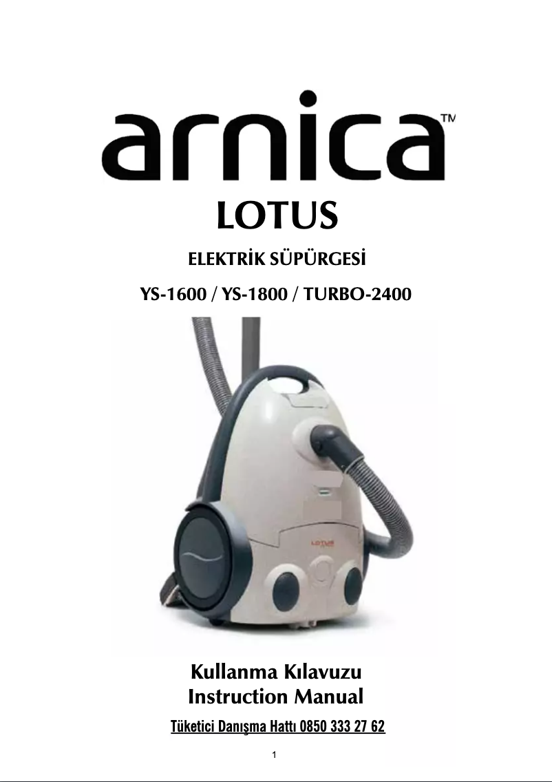 Page n°1 - Manuel utilisateur Arnica Lotus TURBO-2400