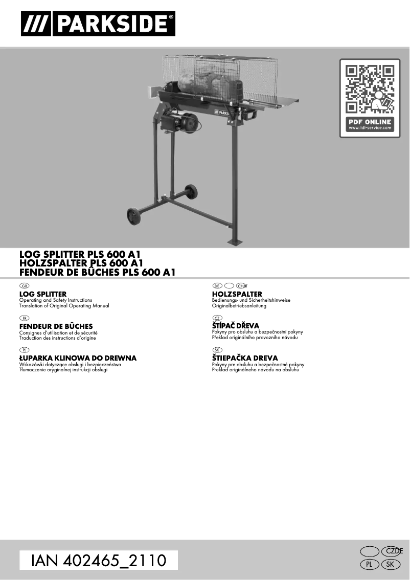 Page n°1 - Manuel utilisateur Parkside PLS 600 A1