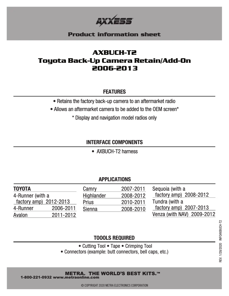 Page 1 de la notice Fiche technique AXESS AXBUCH-T2