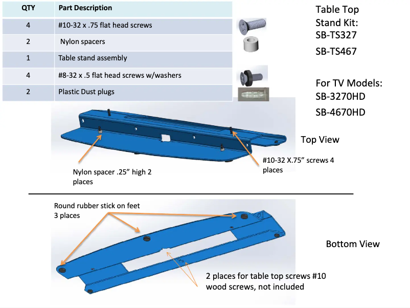 Page 1 de la notice Manuel utilisateur SunBriteTV SB-TS467