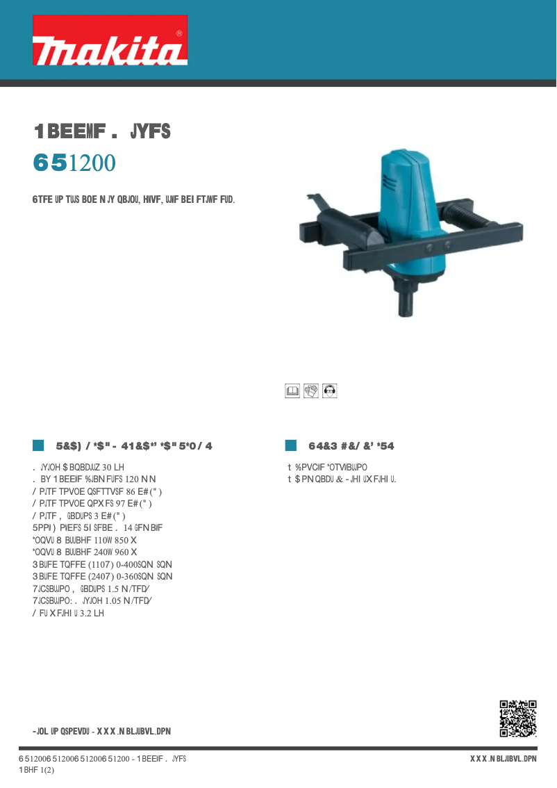 Page n°1 - Fiche technique Makita UT1200