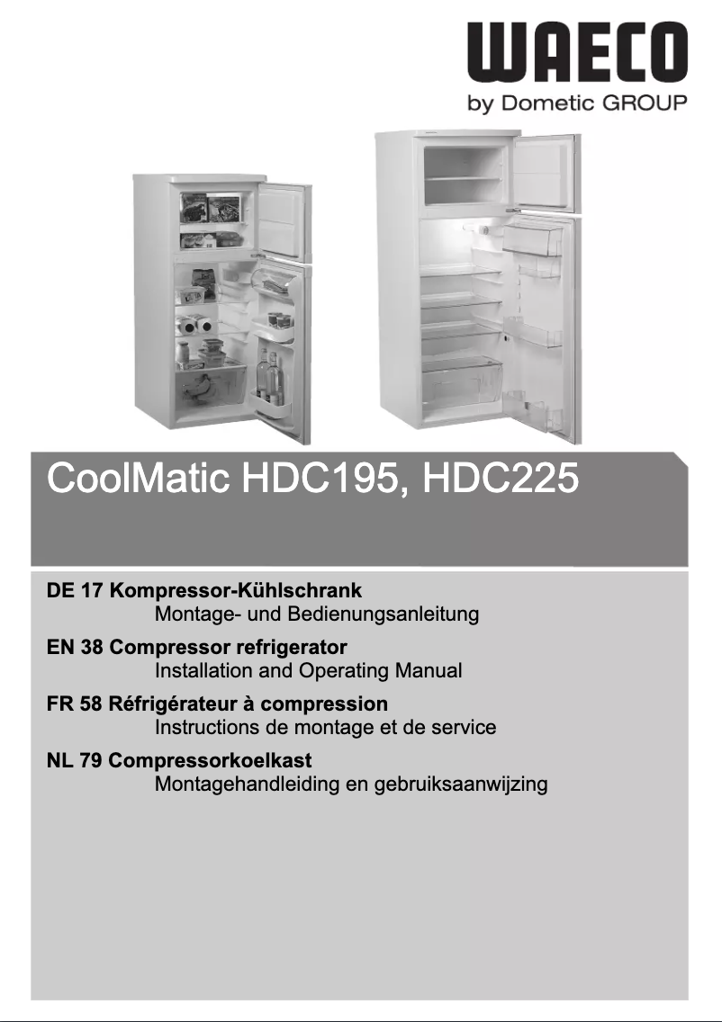 Page 1 de la notice Manuel utilisateur Waeco CoolMatic HDC 225