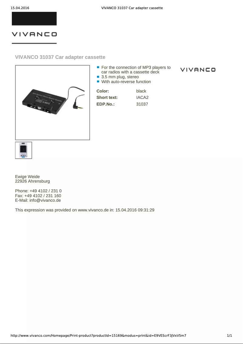 Image de la première page du manuel de l'appareil 31037