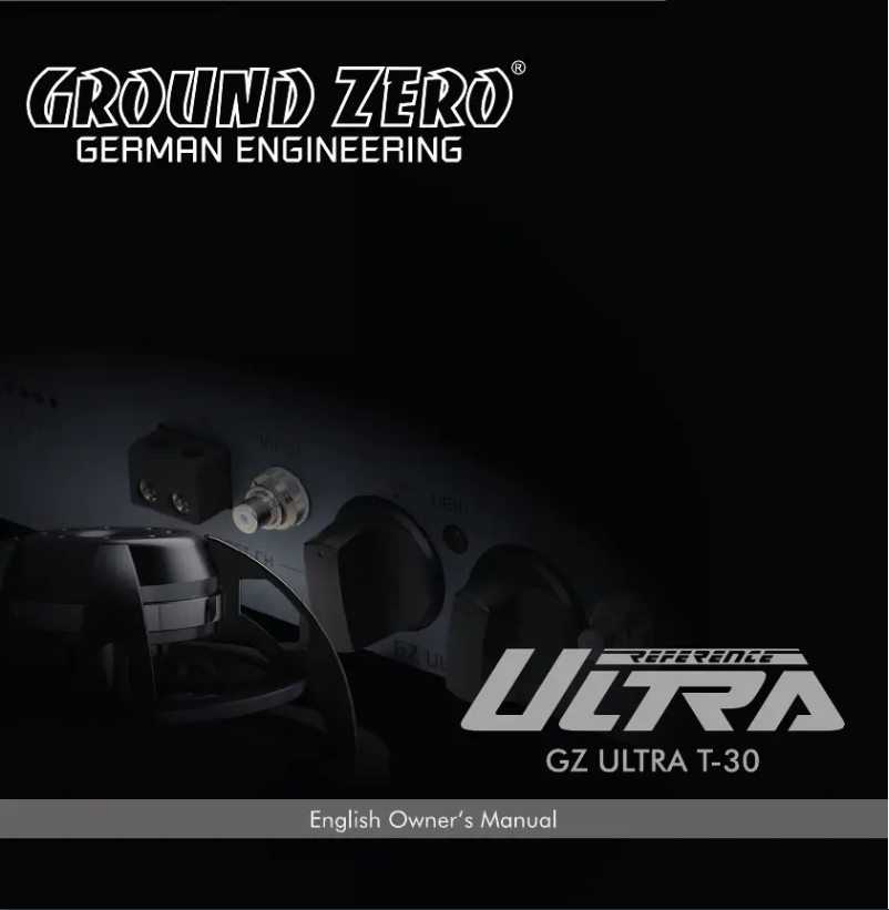Page 1 de la notice Manuel utilisateur Ground Zero GZ ULTRA T-30