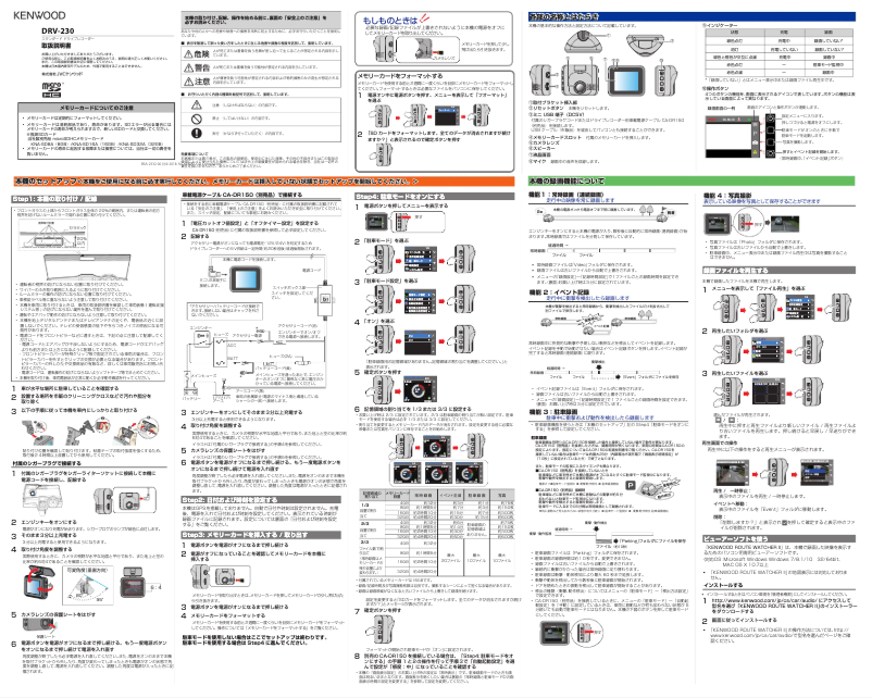 Page n°1 - Manuel utilisateur Kenwood DRV-230