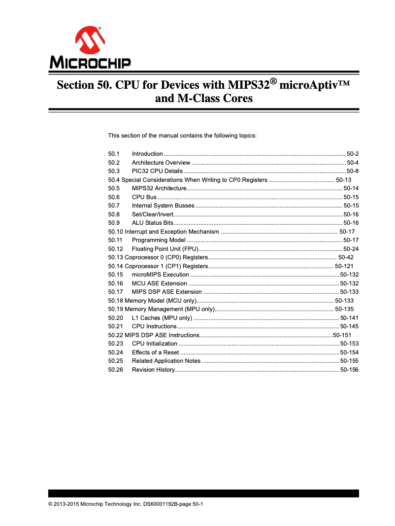 Page 1 de la notice Manuel utilisateur Microchip PIC32MK1024MCM064