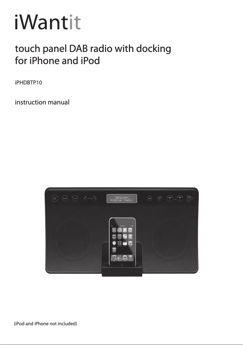 Page 1 de la notice Manuel utilisateur iWantit iPHDBTP10
