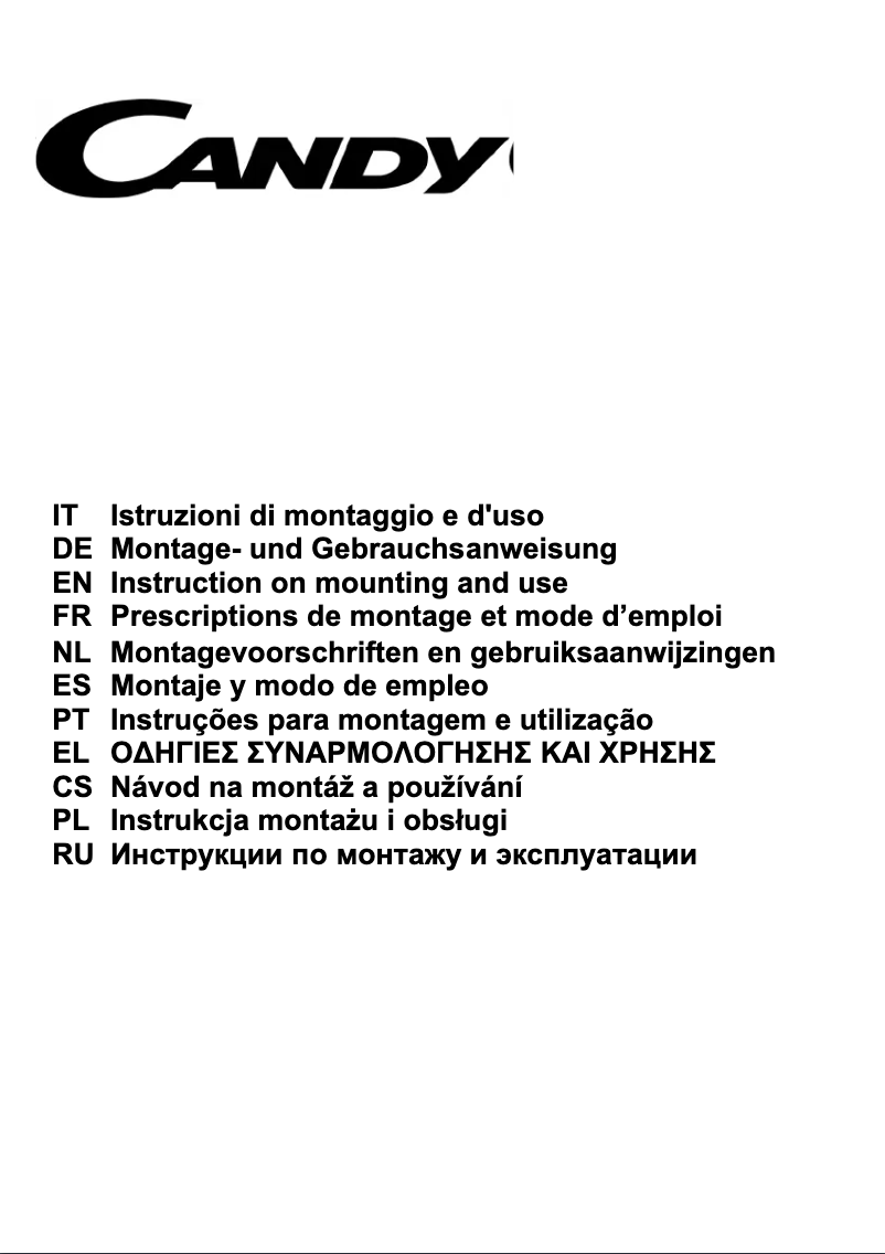 Page n°1 - Manuel utilisateur Candy CFT 610/4W