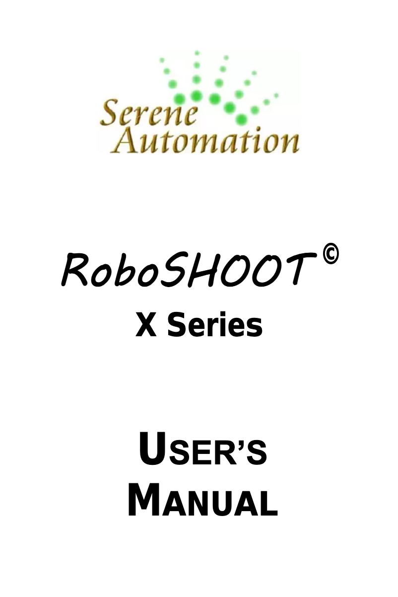 Page n°1 - Manuel utilisateur RoboSHOOT RX-15