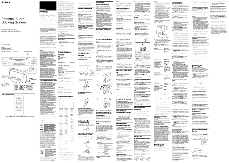Page n°1 - Manuel utilisateur Sony DS11iP