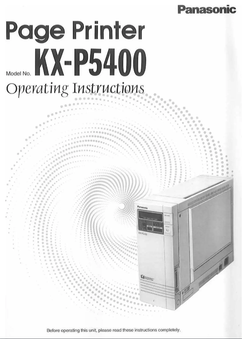 Imagen de la primera página del manual del dispositivo KX-P5400